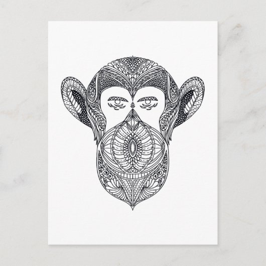 wild beest van het bos doedel briefkaart (Voorkant)