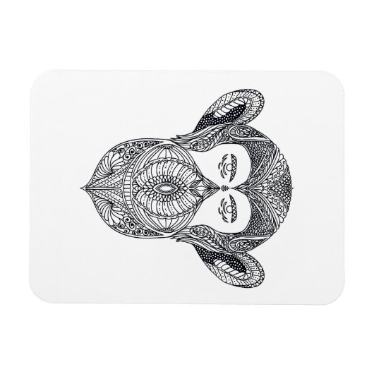 wild beest van het bos doedel magneet (Horizontaal)