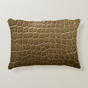 wild beige bruine alligator krokodilleder accent kussen