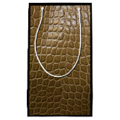 wild beige bruine alligator krokodilleder klein cadeauzakje (Voorkant)