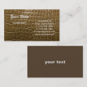 wild beige bruine alligator krokodilleder visitekaartje (Voorkant / Achterkant)