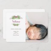 Wild Berries Fotogeboorteaankondiging Aankondiging (Voorkant / Achterkant)