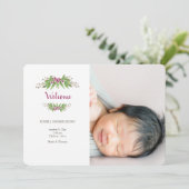 Wild Berries Fotogeboorteaankondiging Aankondiging (Staand voorkant)