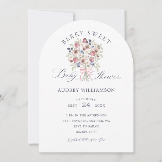 Wild Berry Floral Boeket Berry Sweet Baby shower Kaart (Voorkant)