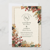 Wild Berry Rustic Garden Wedding Kaart (Voorkant)