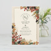 Wild Berry Rustic Garden Wedding Kaart (Staand voorkant)