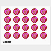 Wild bij hart op rood - sticker (Vel)