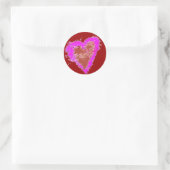 Wild bij hart op rood - sticker (Tas)