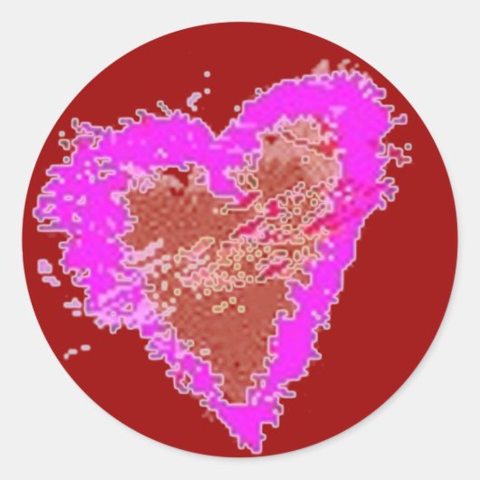 Wild bij hart op rood - sticker (Voorkant)
