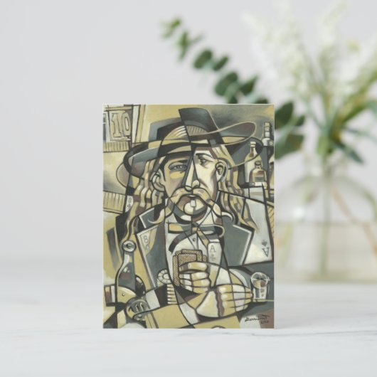 Wild Bill Hickok-cubisme Briefkaart (Staand voorkant)