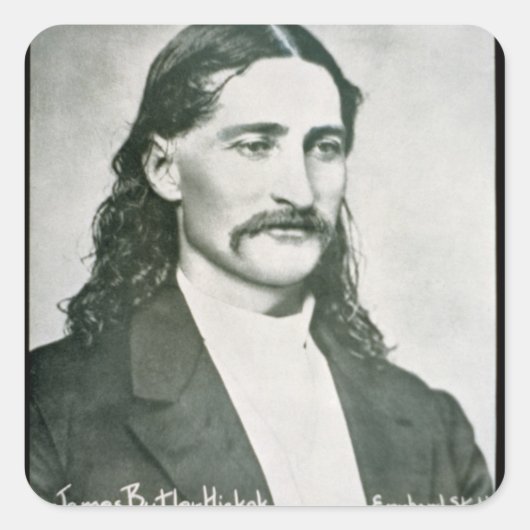 'Wild Bill' Hickok (foto) Vierkante Sticker (Voorkant)
