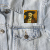 Wild Bill Hickok Illustratie Vierkante Button 5,1 Cm (In situ)