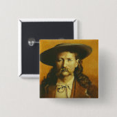 Wild Bill Hickok Illustratie Vierkante Button 5,1 Cm (Voorkant /achterkant)