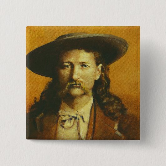 Wild Bill Hickok Illustratie Vierkante Button 5,1 Cm (Voorkant)