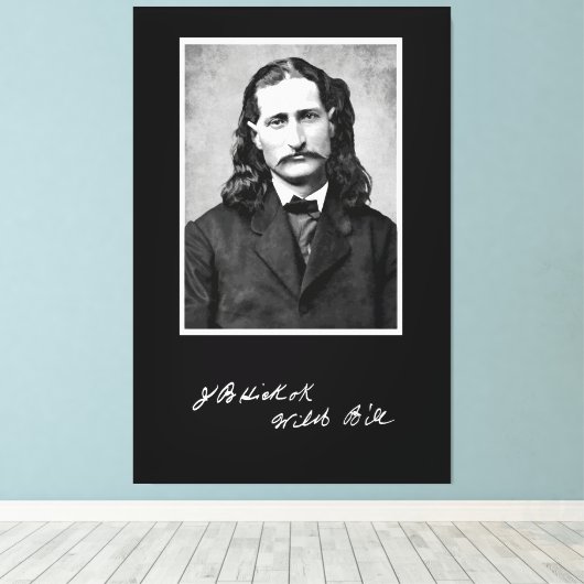 'Wild Bill' James Butler Hickok in zijn eerste Canvas Afdruk (Insitu (Houten vloer))