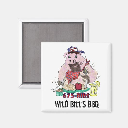 WILD BILL'S BBQ MAGNEET (Voorkant / Achterkant)