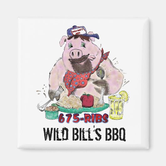 WILD BILL'S BBQ MAGNEET (Voorkant)