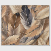 Wild Bird Feather Patroon Wrapping Papier (Vlak)