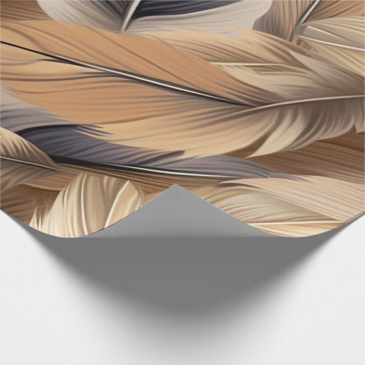 Wild Bird Feather Patroon Wrapping Papier (Hoek)