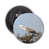 WILD BIRD HERON BUTTON FLESOPENER (Voorkant)