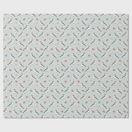Wild Bird Kerstpattern Cadeaupapier (Vlak)