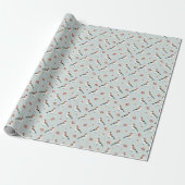 Wild Bird Kerstpattern Cadeaupapier (Uitgerold)