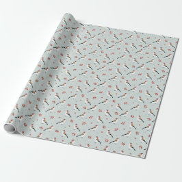 Wild Bird Kerstpattern Cadeaupapier
