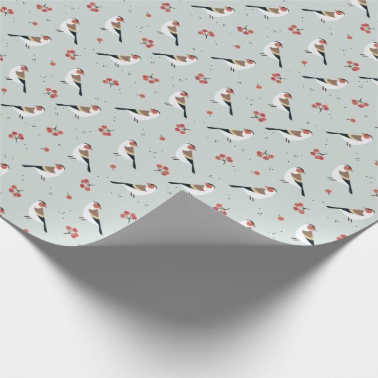 Wild Bird Kerstpattern Cadeaupapier (Hoek)