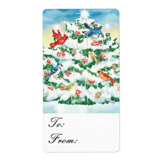 Wild Birds Natuur Starlit Kerstboom Gift Labels