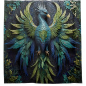 Wild Birds Papegaaien Portretten-groen & blauw Douchegordijn (Voorkant)