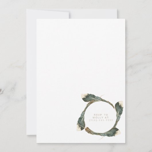 Wild Birthday Bash | Feather Waterverf Circle Kaart (Achterkant)