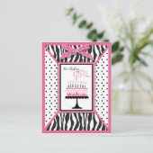 Wild Birthday Cake Briefkaart Roze (Staand voorkant)