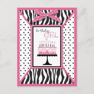 Wild Birthday Cake Briefkaart Roze