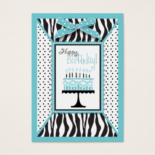 Wild Birthday Cake EB Gift Label Visitekaartjes (Voorkant)