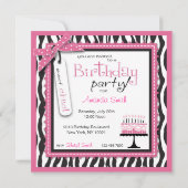 Wild Birthday Cake Square Pink Kaart (Achterkant)