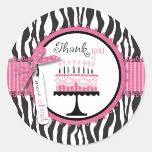 Wild Birthday Cake TY Sticker roze