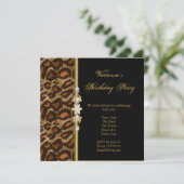 Wild Birthday Gold Black Animal Print Kaart (Staand voorkant)