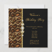 Wild Birthday Gold Black Animal Print Kaart (Voorkant)