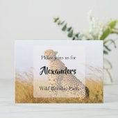 Wild Birthday Party Cheetah gepersonaliseerd Kaart (Staand voorkant)