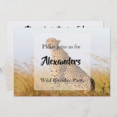 Wild Birthday Party Cheetah gepersonaliseerd Kaart (Voorkant / Achterkant)