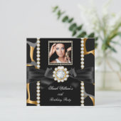 Wild Birthday Party Gold Diamond Jewel Kaart (Staand voorkant)