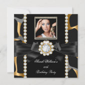 Wild Birthday Party Gold Diamond Jewel Kaart (Voorkant)