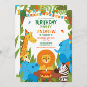 Wild Birthday Party Kaart (Voorkant / Achterkant)