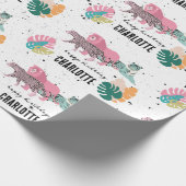 Wild Birthday Party Oerwoud Animals Kids Verjaarda Cadeaupapier (Hoek)