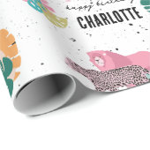 Wild Birthday Party Oerwoud Animals Kids Verjaarda Cadeaupapier (Rol Hoek)