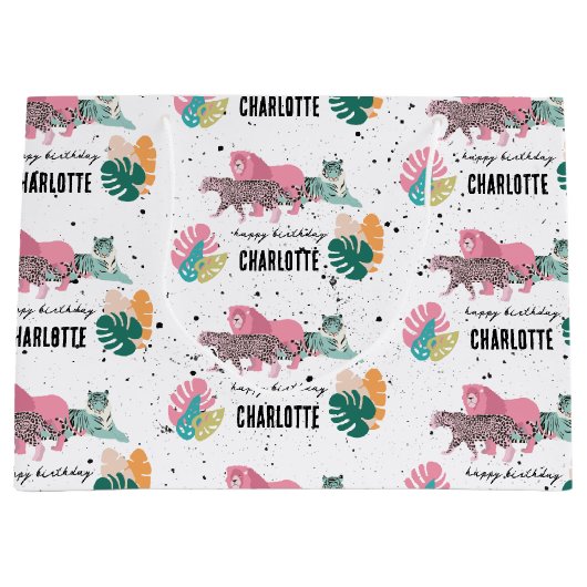 Wild Birthday Party Oerwoud Animals Kids Verjaarda Groot Cadeauzakje (Voorkant)