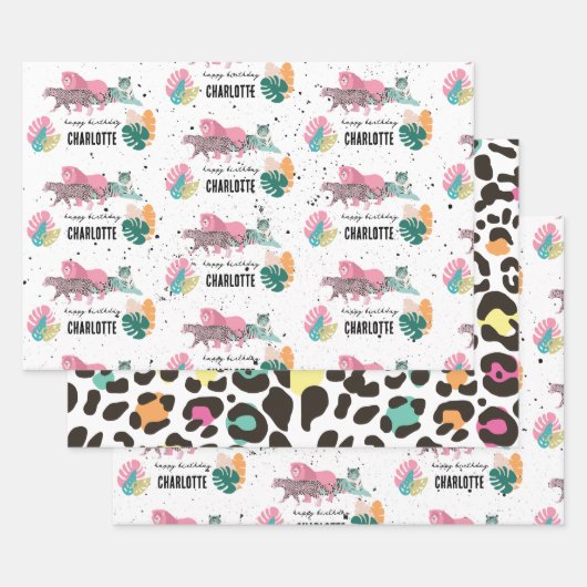 Wild Birthday Party Oerwoud Animals Kids Verjaarda Inpakpapier Vel (Set)
