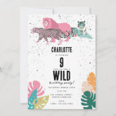 Wild Birthday Party Oerwoud Animals Kids Verjaarda Kaart (Voorkant)