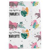 Wild Birthday Party Oerwoud Animals Kids Verjaarda Medium Cadeauzakje (Achterkant)