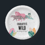 Wild Birthday Party Oerwoud Animals Kids Verjaarda Papieren Bordje<br><div class="desc">Een kleurrijke wilde oerwoud dieren kinderen verjaardagsfeestje thema ontwerp. Een mooi wild dieren thema ontwerp dat kan worden aangepast aan uw details. Bijpassende safaridieren verjaardagsgunsten,  decor en geschenken. Perfect voor iedereen die houdt van wilde dieren,  tijgers,  leeuwen en luipaarden,  evenals unieke kleurrijke illustraties.</div>